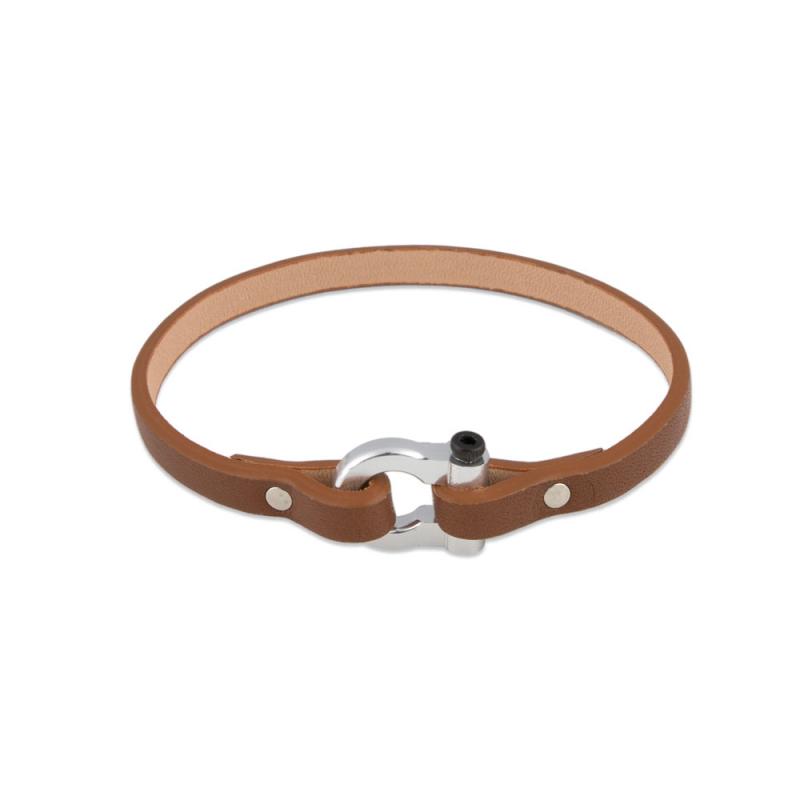 Bracelet for Pilots - Charly Pin Lock carabiner & leather strap