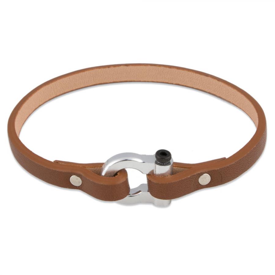 Bracelet for Pilots - Charly Pin Lock carabiner & leather strap