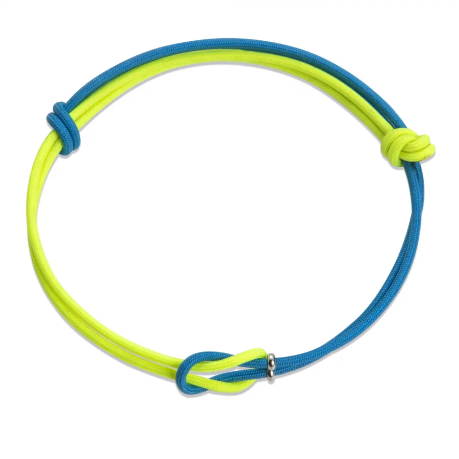 Bracelet for Paragliding Pilots - yellow & blue Dyneema rope