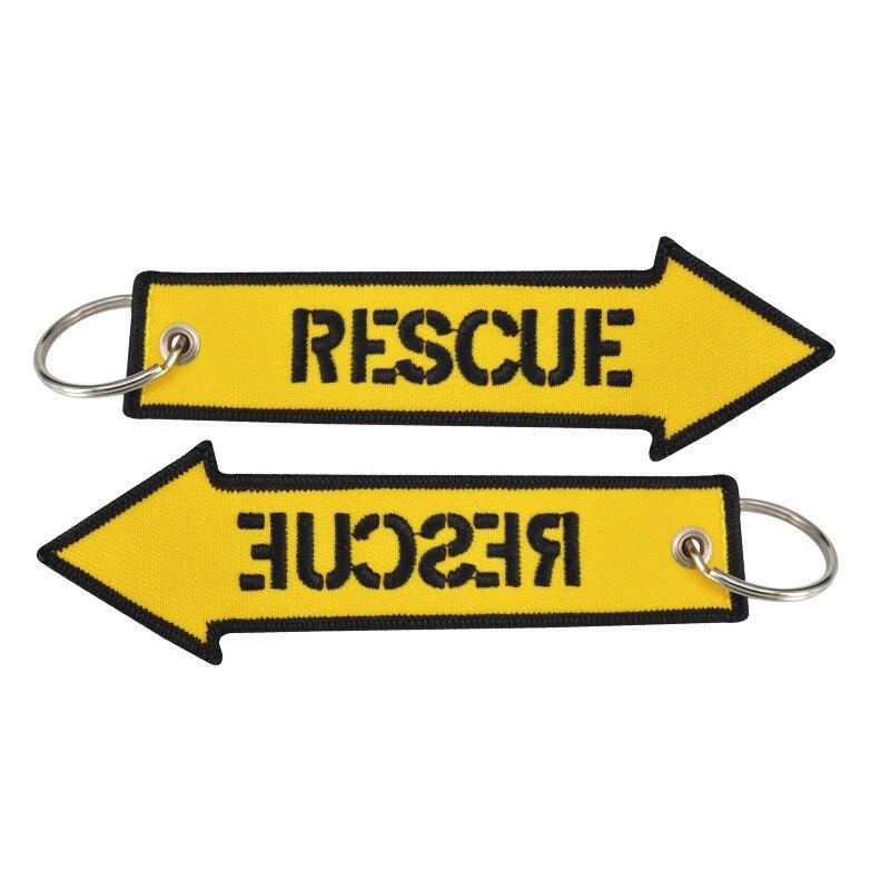 Aviation Keychains tag - Rescue Yellow Arrow