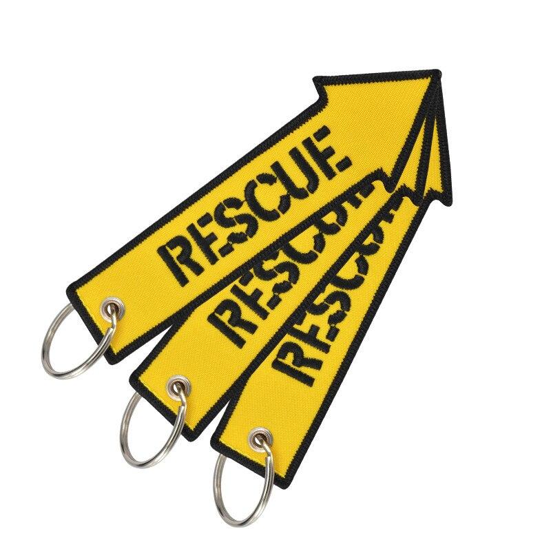 Aviation Keychains tag - Rescue Yellow Arrow