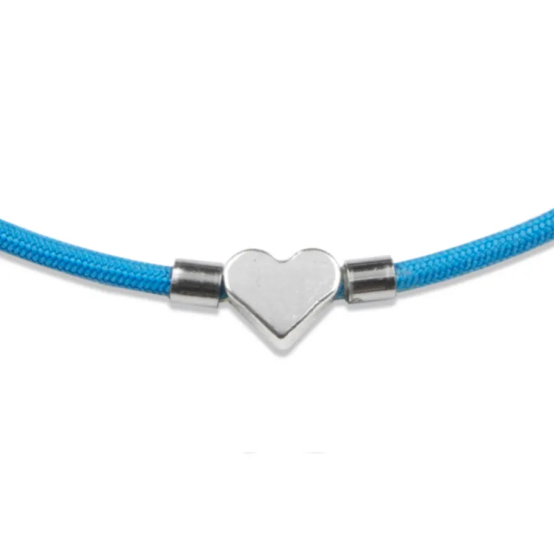 Bracelet for Pilots - Heart  & blue Dyneema rope