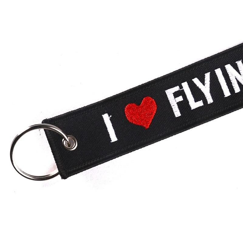Aviation Keychains tag - I love Flying