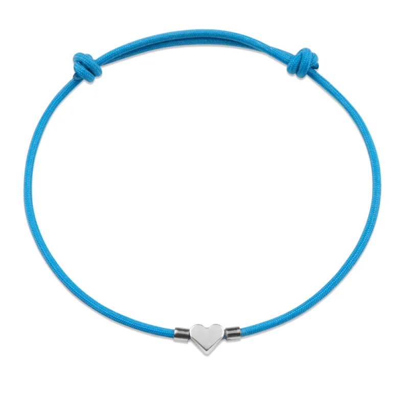 Bracelet for Pilots - Heart  & blue Dyneema rope