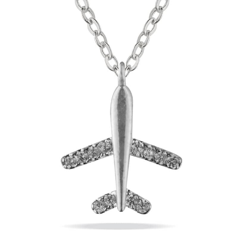 Chain with an airplane pendant Silver 925